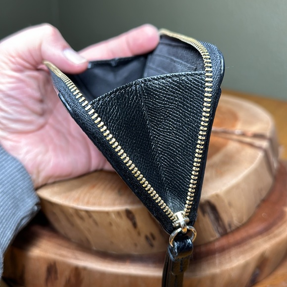 COACH Crossgrain Leather Zip Around Small Wallet/Wristlet - Picture 11 of 12